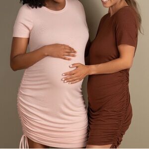 Destination Maternity Ruched Rose Smoke Sheath Dress, size Large. Used Once